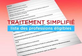 Traitement simplifié : liste des professions éligibles 2023